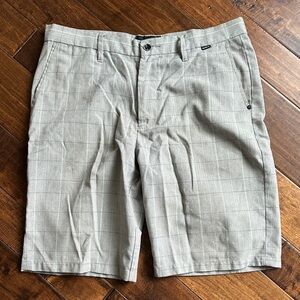 Men's Light Gray Plaid Shorts